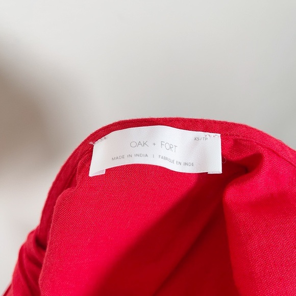 OAK + FORT | LINEN COTTON BLEND WIDE LEG TIE BACK JUMPSUIT - Picture 9 of 10